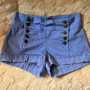 Blue double button up shorts